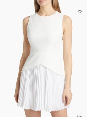 Milly Haddy Pleated Mini Dress | Ecru | Size 8 | Worn Once